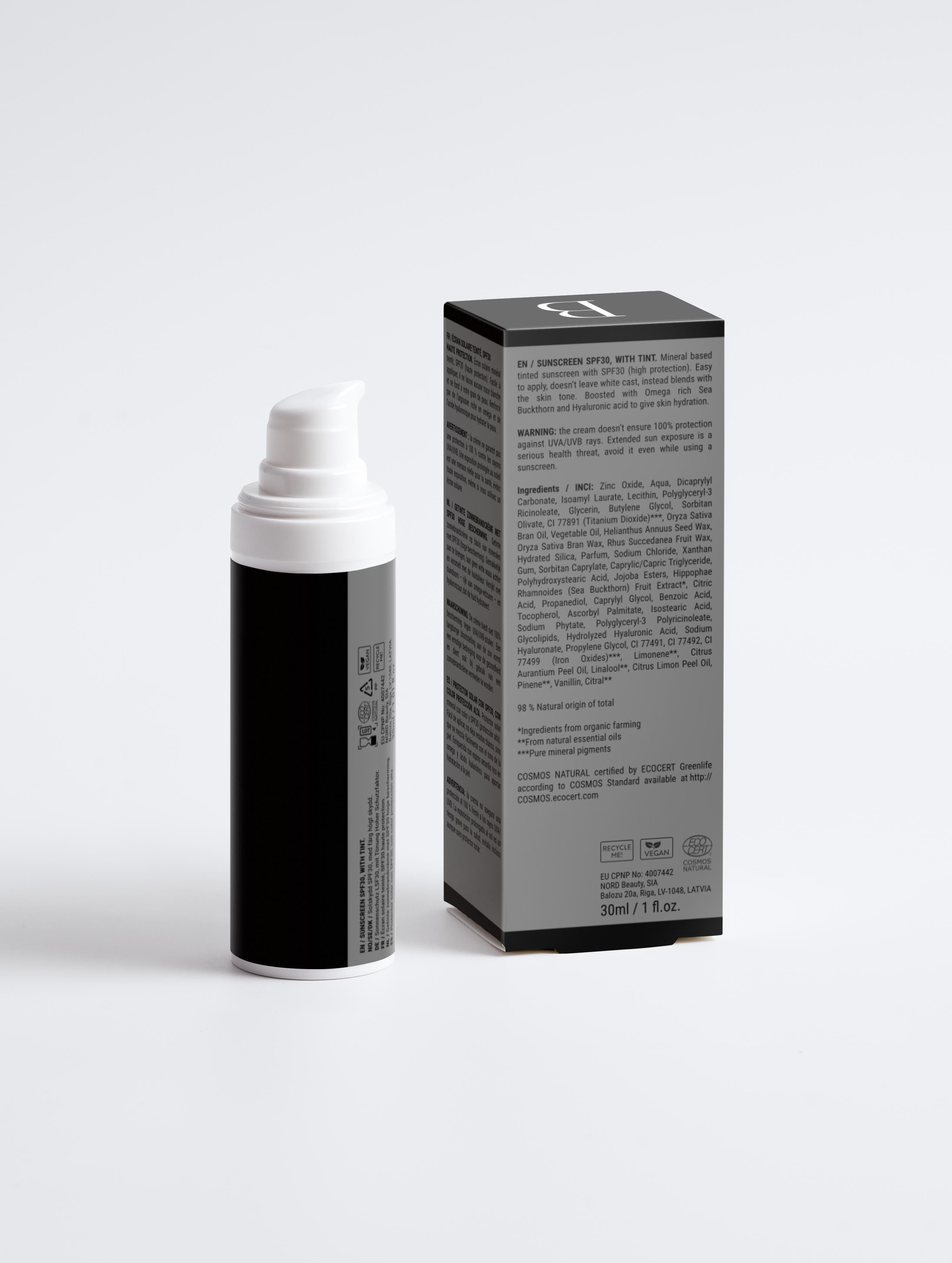 Sunscreen SPF30, with tint 30 ml